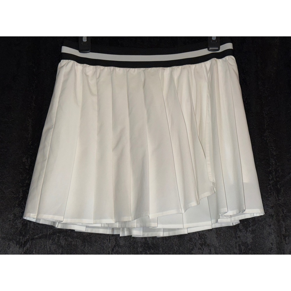 Calia Womens White Pleated Tennis Skort Size M Striped Waistband WAX17034 Golf
